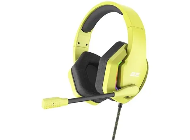 ყურსასმენი 2E HG315 Gaming Headset, Wired, RGB, USB, Yellow, 4 image