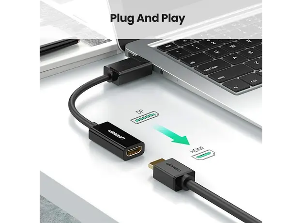 ადაპტერი UGREEN MM137 (40363) DisplayPort to HDMI Female Converter 4K*2K 25cm (Black), 6 image