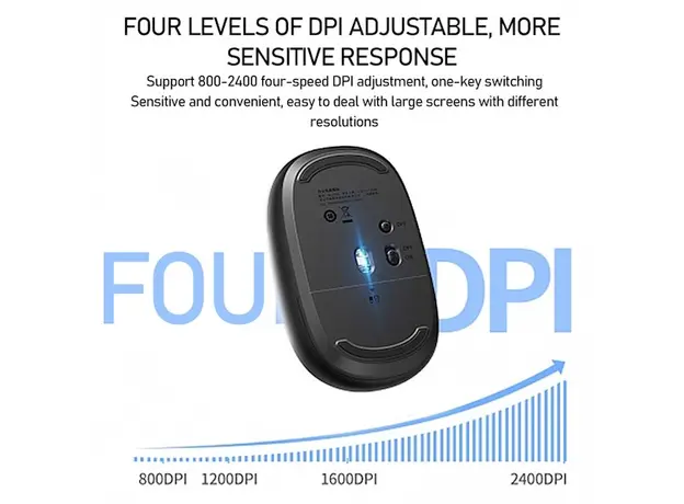 მაუსი UGREEN MU105 (90550), Wireless, USB, Mouse, Blue, 4 image