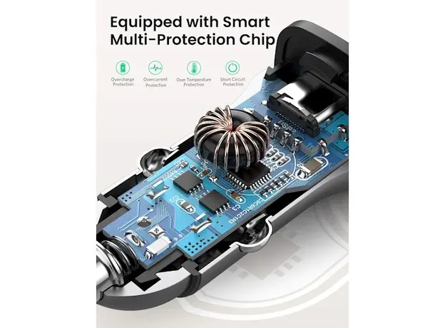მანქანის USB დამტენი UGREEN CD130 (30780) Dual USB Car Charger 18W Type-C, 5 image