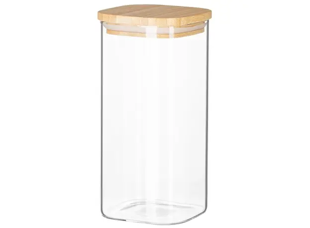 ქილა Ardesto Jar Fresh, 700 ml, square, glass, bamboo