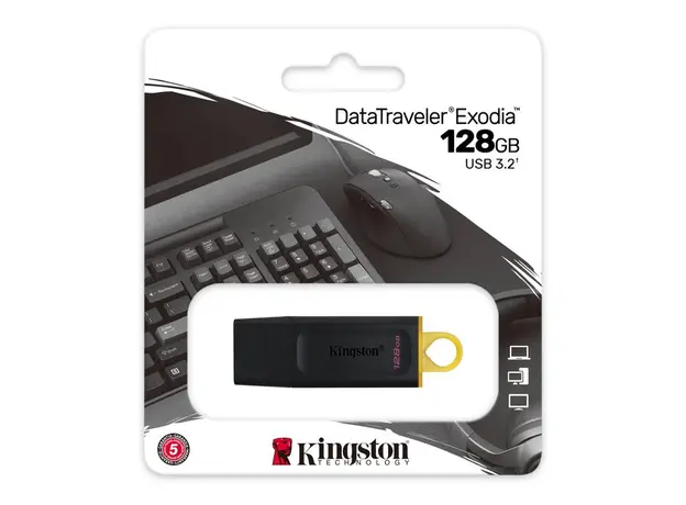 ფლეშ მეხსიერება Kingston 128GB DataTraveler Exodia USB 3.2 - Black, 4 image