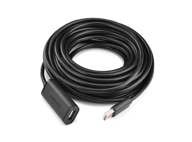 USB დამაგრძლებელი UGREEN US121 (10319) USB 2.0 Active Extension Cable with Chipset 5m (Black), 6 image