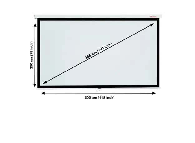 პროექტორის ეკრანი ALLSCREEN MANUAL PROJECTION SCREEN 300X200CM HD FABRIC CWP-11879 Diagonal 141 inch / 358 CM, 3 image