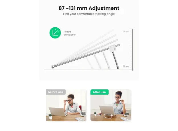 ნოუთბუქის სადგამი UGREEN Desktop Laptop Stand (Silver), 4 image