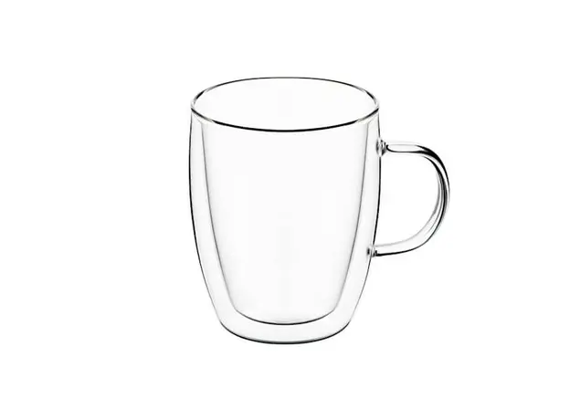 ჭიქა ARDESTO Double wall borosilicate glass cup set 270 ml 2 pcs with handles, 2 image