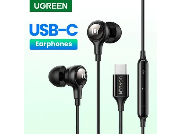 ყურსასმენი UGREEN EP103 (30638), In-Ear Headphones, Wired, Type-C, Black, 3 image
