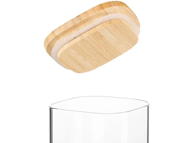 ქილა Ardesto Jar Fresh, 700 ml, square, glass, bamboo, 3 image