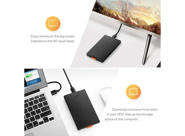 მყარი დისკის ქეისი Ugreen CM237 (60353) HDD Enclosure 2.5 SATA to USB 3.0 Hard Drive Adapter Enclosure, 6 image