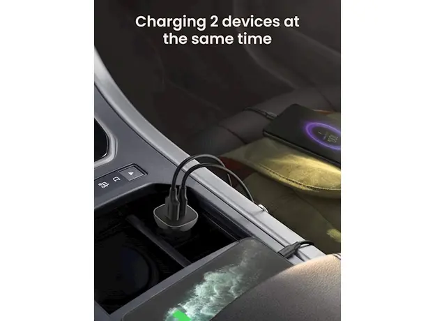 მანქანის USB დამტენი UGREEN CD130 (30780) Dual USB Car Charger 18W Type-C, 3 image