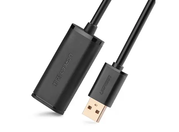 USB დამაგრძლებელი UGREEN US121 (10319) USB 2.0 Active Extension Cable with Chipset 5m (Black), 5 image