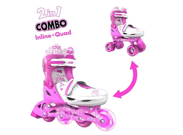 როლიკები NEON COMBO SKATES (SIZE 12-2) PINK 4L/13L/16L CL 4PK, 2 image