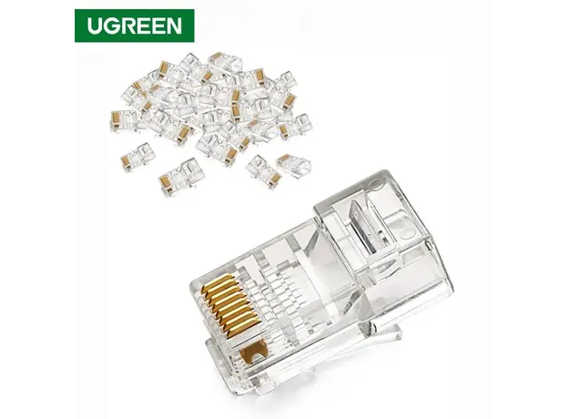 ქსელის კაბელის კონექტორი UGREEN NW110 (20331) RJ45 Network Connector for UTP Cat 5, Cat 5e 50pcs
