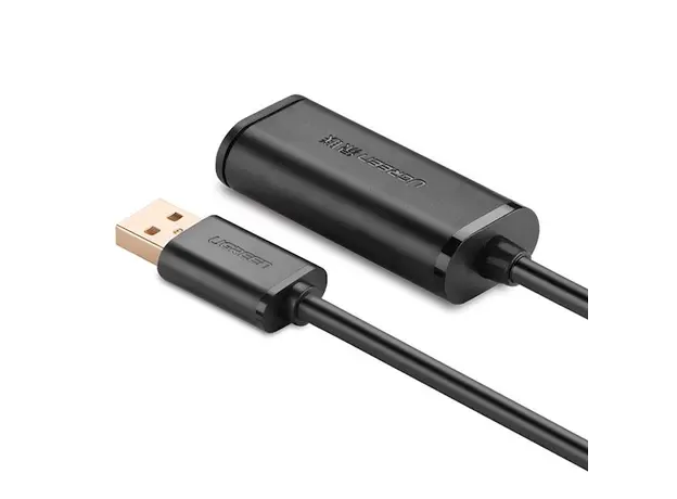 USB დამაგრძლებელი UGREEN US121 (10319) USB 2.0 Active Extension Cable with Chipset 5m (Black), 4 image