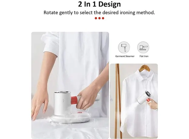 ორთქლის უთო Deerma DEM-HS200, 1000W, 110ML, Steam Iron, White, 3 image