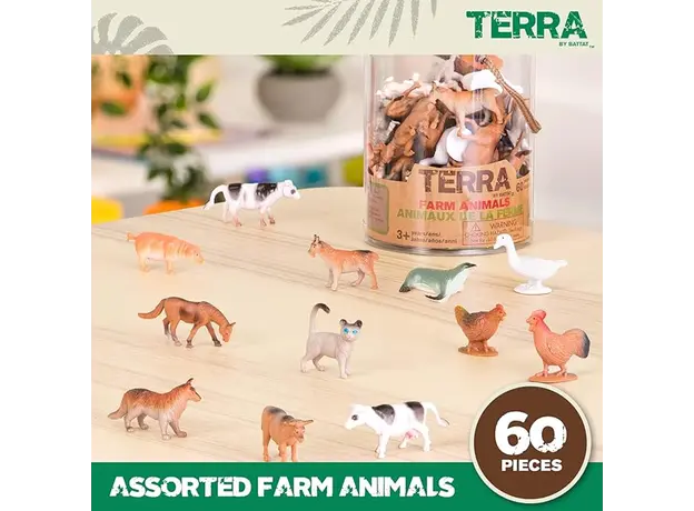 შინაური ცხოველების სათამაშო ნაკრები Terra FARM ANIMALS IN TUBE, 3 image