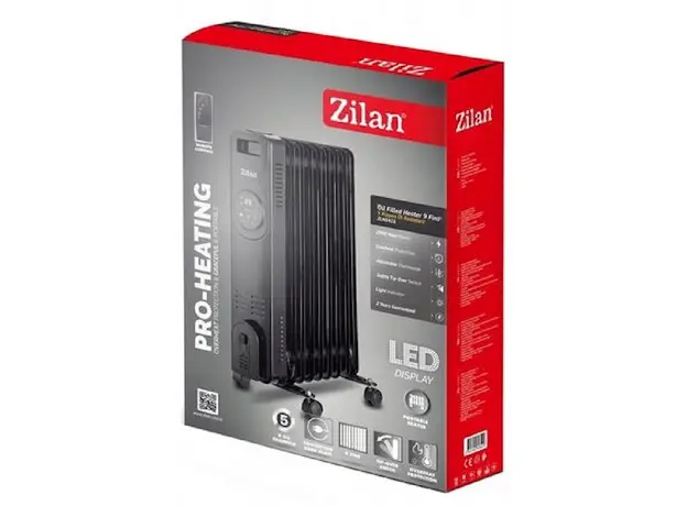 ზეთის გამათბობელი Zilan ZLN8416, 2000W, Oil Radiator, Black, 5 image
