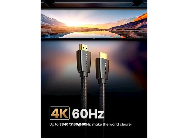 HDMI კაბელი UGREEN HD118 (40411) High-End HDMI Cable with Nylon Braid 3m (Black), 8 image