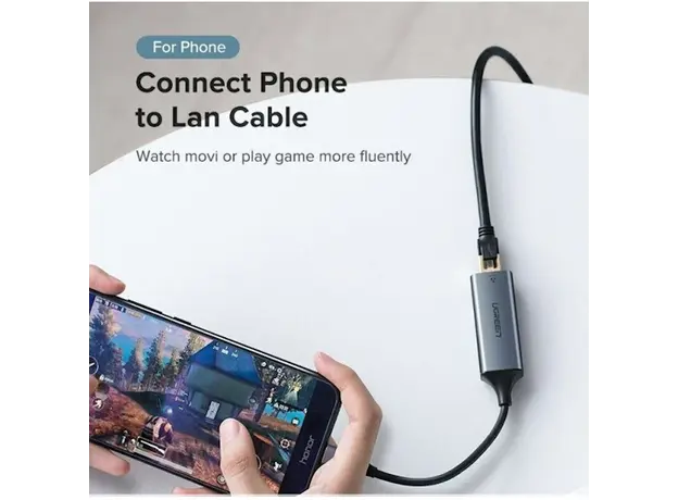 USB ქსელის ადაპტერი UGREEN CM199 (50737) USB Type C to 10/100/1000M Ethernet Adapter (Space Gray), 4 image