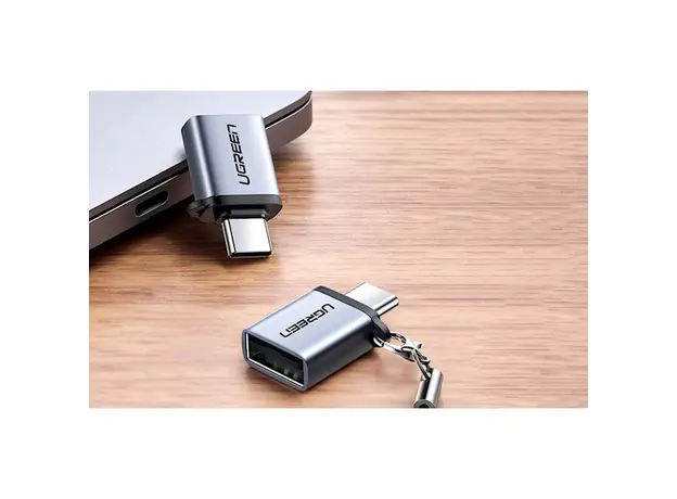 USB ადაპტერი UGREEN US270 (50283) OTG Type C to USB 3.0 A Adapter Cable with Lanyard (Black), 3 image