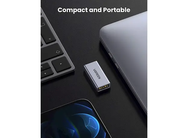 USB ადაპტერი UGREEN US381 (20119) USB 3.0 Type A Female to Female Adapter, Gray, 6 image