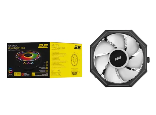 ქულერი 2E Gaming CPU cooling system Air Cool AC120ZP RGB, LGA1700, 1200, 115X, 775, AM5, AM4, AM3, AM3+, AM2, AM2+, FM2, FM1, 4pin RGB, TDP 95W, 6 image