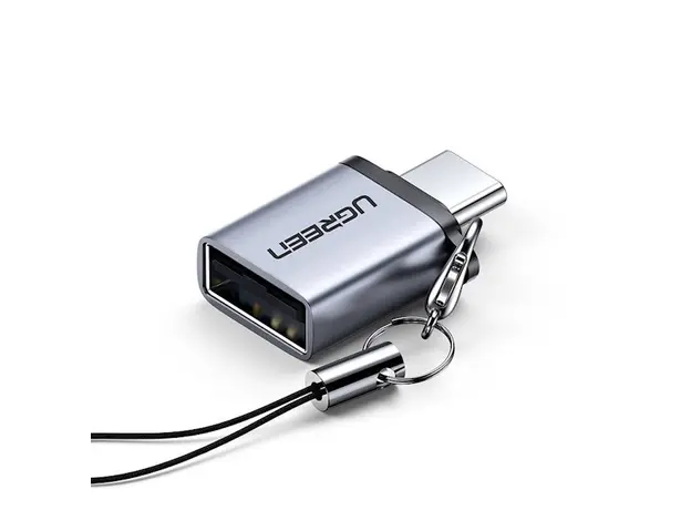 USB ადაპტერი UGREEN US270 (50283) OTG Type C to USB 3.0 A Adapter Cable with Lanyard (Black)