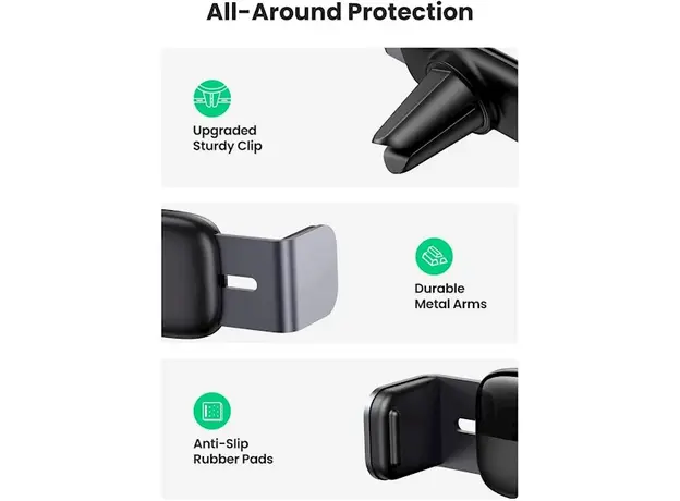 მობილურის დამჭერი Ugreen LP120 (10422), Air Vent Phone Holder, Gray, 3 image