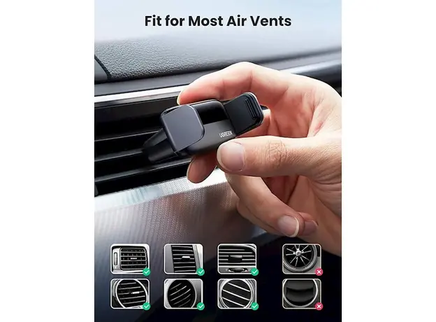 მობილურის დამჭერი Ugreen LP120 (10422), Air Vent Phone Holder, Gray, 6 image