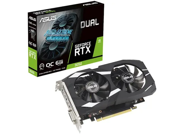 ვიდეო დაფა Asus 90YV0K60-M0NA00, Gaming GeForce RTX3050OC Dual, 6GB, 96Bit, DVI-D, HDMI, DP, Black, 2 image