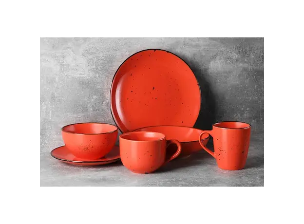 თეფში Ardesto AR2926CGC Dinner plate Bagheria, 26 сm, Ceramics Warm Apricot, 3 image