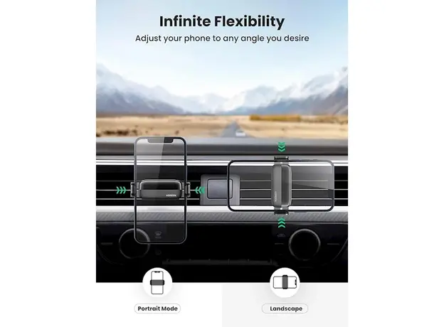 მობილურის დამჭერი Ugreen LP120 (10422), Air Vent Phone Holder, Gray, 5 image