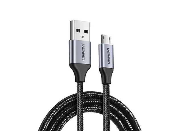 USB კაბელი UGREEN US290 (60147) USB 2.0 A to Micro USB Cable Nickel Plating Aluminum Braid 1.5m (Black)