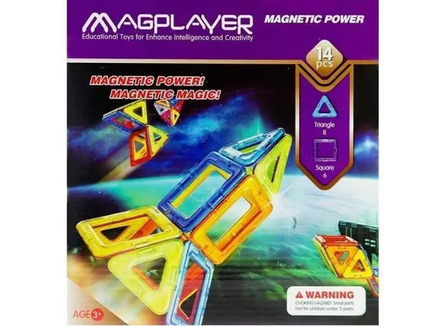 კონსტრუქტორი Magplayer Designer magnetic set 14 e. MPB-14