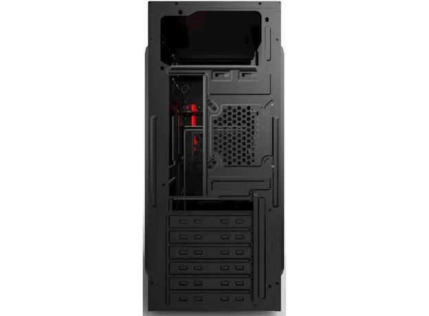 კომპიუტერის ქეისი 2E ALFA (E190-3U) MidT,2xUSB2.0,1xUSB3.0, steel (side panel), without PSU, black, 3 image