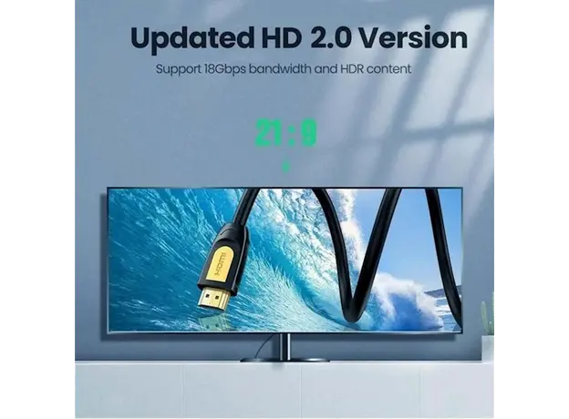 HDMI კაბელი UGREEN HD101 (10167) HDMI cable 1.4V, 19+1 full copper 5M, 6 image