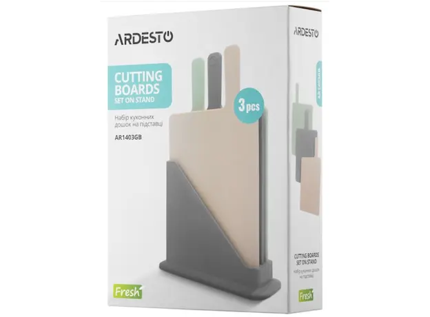 საჭრელი დაფა Ardesto Cutting boards set on stand Fresh 3 pcs.: 24,1*33*7,9 cm, plastic, 6 image