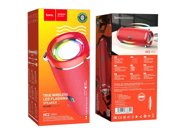 უსადენო დინამიკი HOCO HC2 Xpress sports BT speaker - Red, 4 image