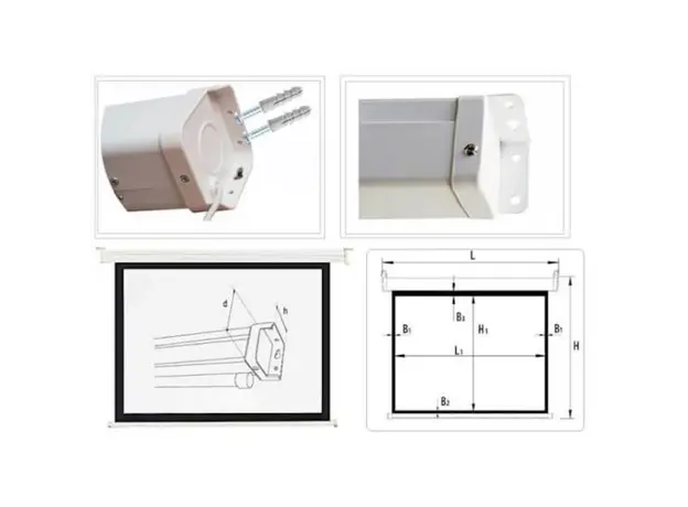 პროექტორის ეკრანი ALLSCREEN MANUAL PROJECTION SCREEN 280X280CM HD FABRIC  Diagonal 155 inch / 393 CM, 5 image