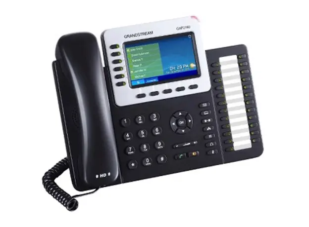 IP ტელეფონი Grandstream GXP2160 6-line Enterprise HD IP Phone 480x272 TFT color LCD 24+6 speed keys dual GigE, 3 image
