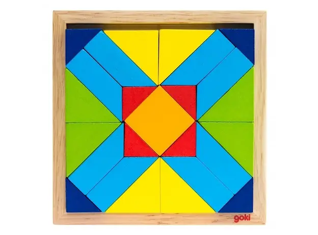 ასაწყობი ხის ფაზლი Goki The wooden puzzle The world of shapes - rectangle 57572-4