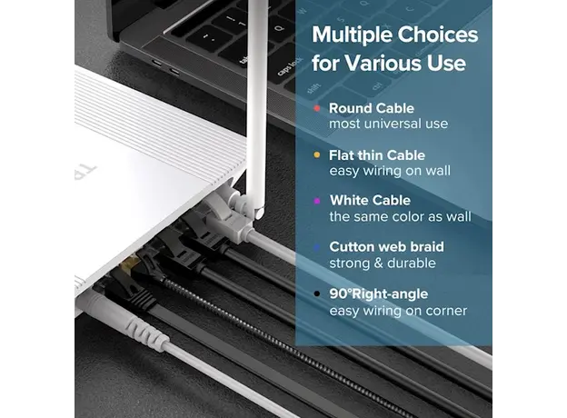 ქსელის კაბელი UGREEN NW102 (20161) Cat6 Patch Cord UTP Lan Cable 3m (Black), 9 image