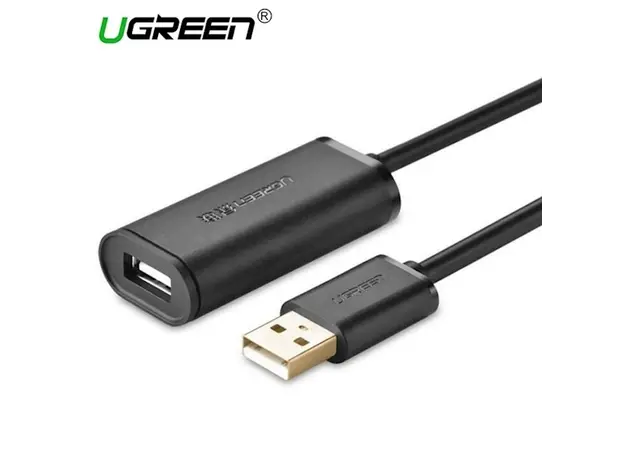 USB დამაგრძელებელი Ugreen US121 (10324) USB 2.0 Active Extension Cable with Chipset 20m (Black), 2 image