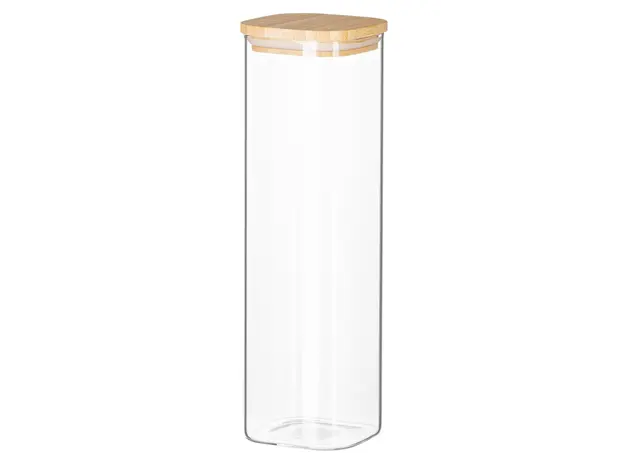 ქილა Ardesto Jar Fresh, 1300 ml, square, glass, bamboo, 2 image