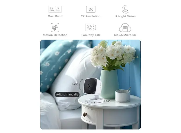 ვიდეო სათვალთვალო კამერა Blurams A12S FoldVue, Indoor Security Camera, White, 5 image