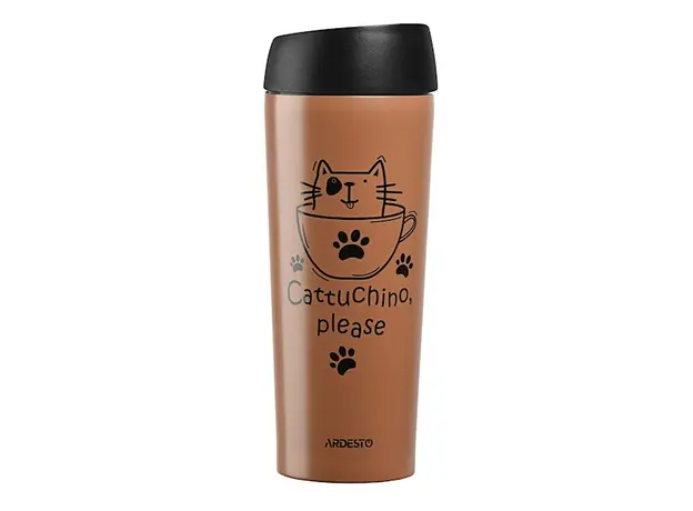 თერმოსი Ardesto Travel mug Coffee time Cat 450 ml