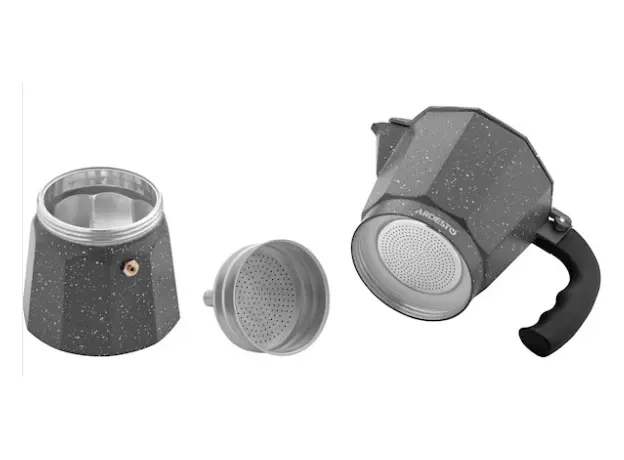 ყავის მადუღარა Ardesto Coffee Maker Gemini Molise, 9 cups, grey, aluminum, 5 image