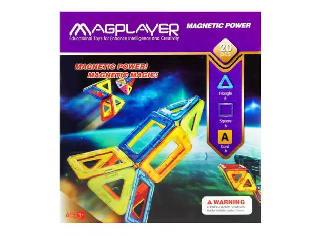 კონსტრუქტორი Magplayer Designer magnetic set 20 e. MPA-20