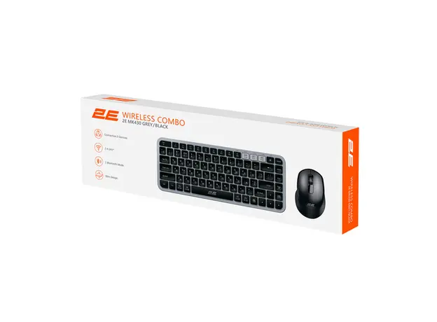 კლავიატურა და მაუსი 2E Combo keyboard and mouse MK430 WL/BT, EN/UK/RU, grey-black, 3 image