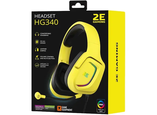 ყურსასმენი 2E HG340 RGB 3.5 MM (2E-HG340YW) YELLOW, 11 image